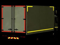 Marcaj reflectorizant pentru conturul camioanelor